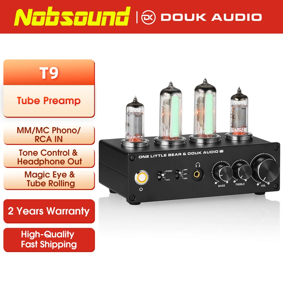 Nobsound NS-10P Mini Hi-Fi AUX 真空管 プリアンプ ライン プリアンプト レブル ベース Preamp Nobsound P1 P1 Review Nobsound NS-10P Mini Valve Tube