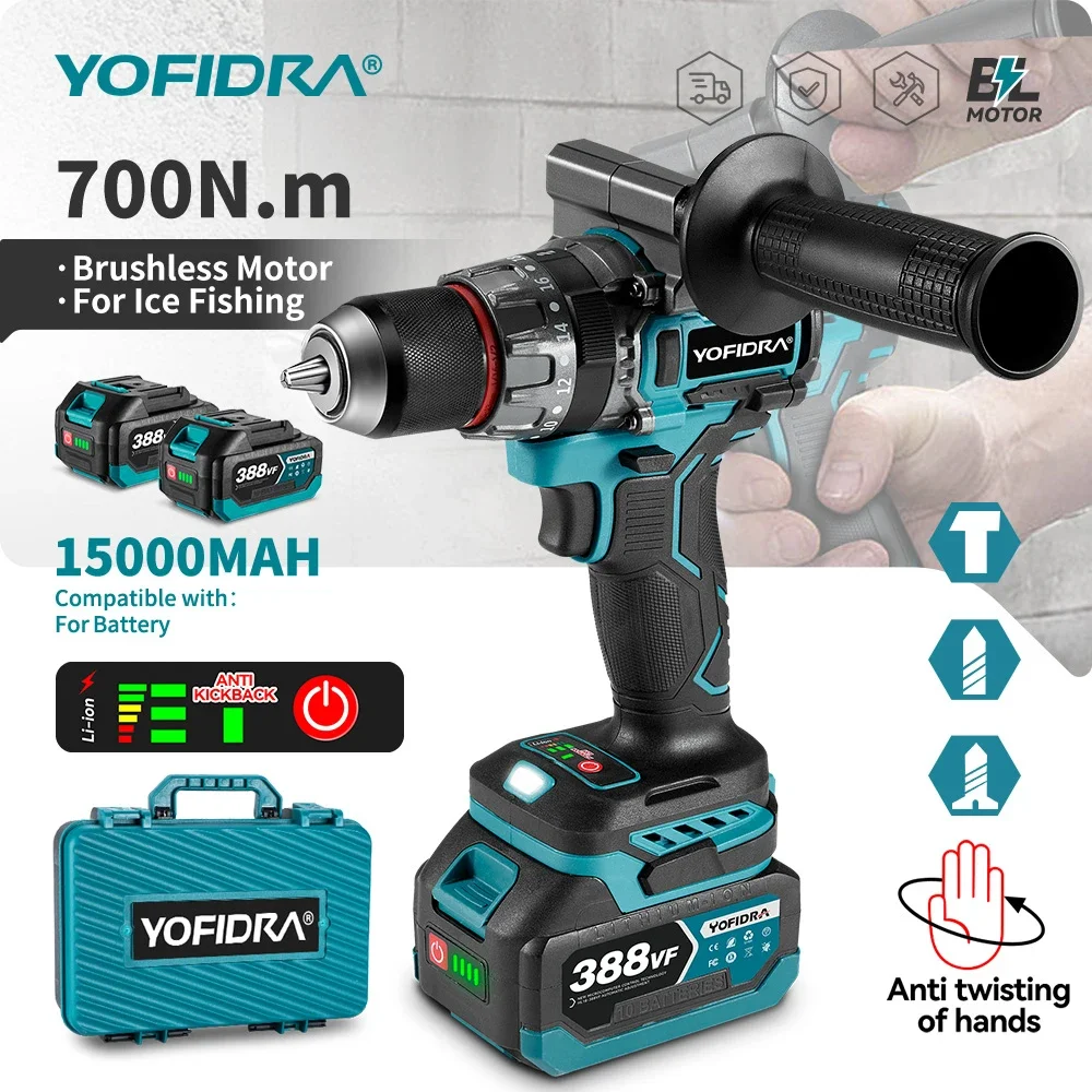 YOFIDRA700N.MBrushlessElectricImpactDrillCordlessScrewdriverPlatesSoilWoodWorkingPowerToolForMakitaBatteryPin-AliExpress1420