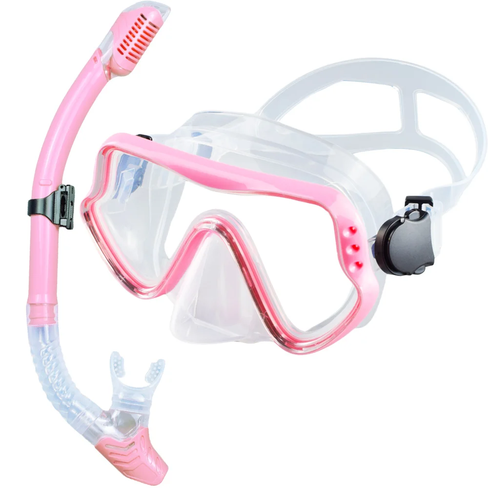 Adult Panoramic View Scuba Mask & Snorkel Set for Professional Diving and Swimming Training