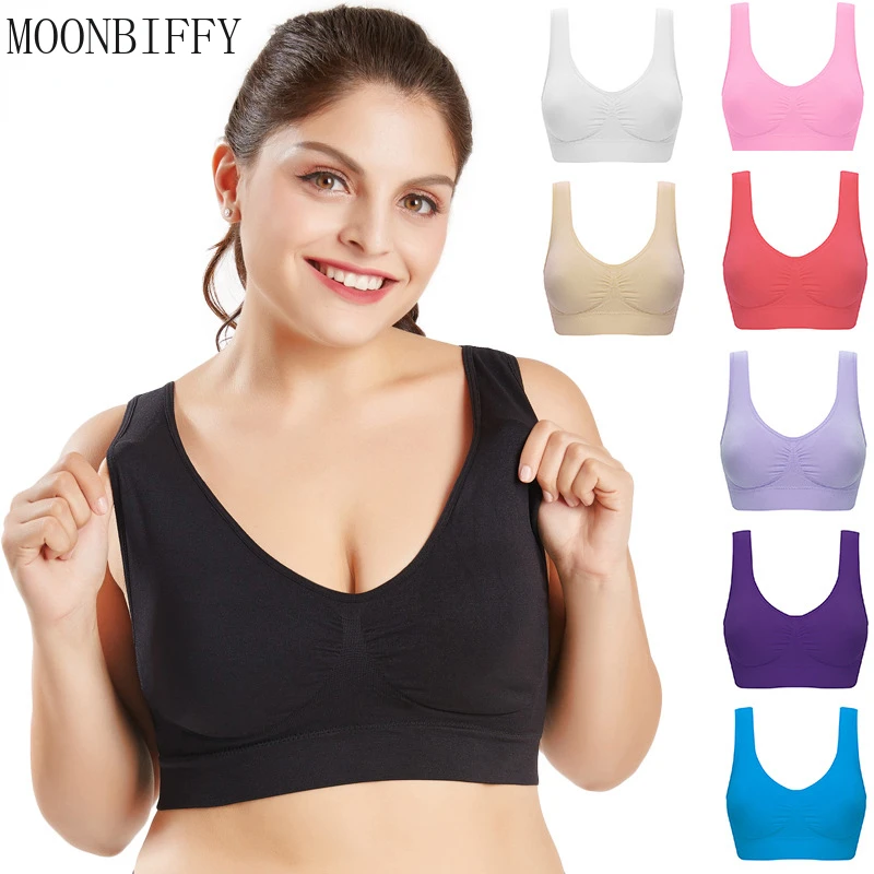 

Large Size Bras for Women Seamless Bra with Pads Big Size 5XL 6XL Bralette Push Up Wireless Brassiere Vest Sport Underwear