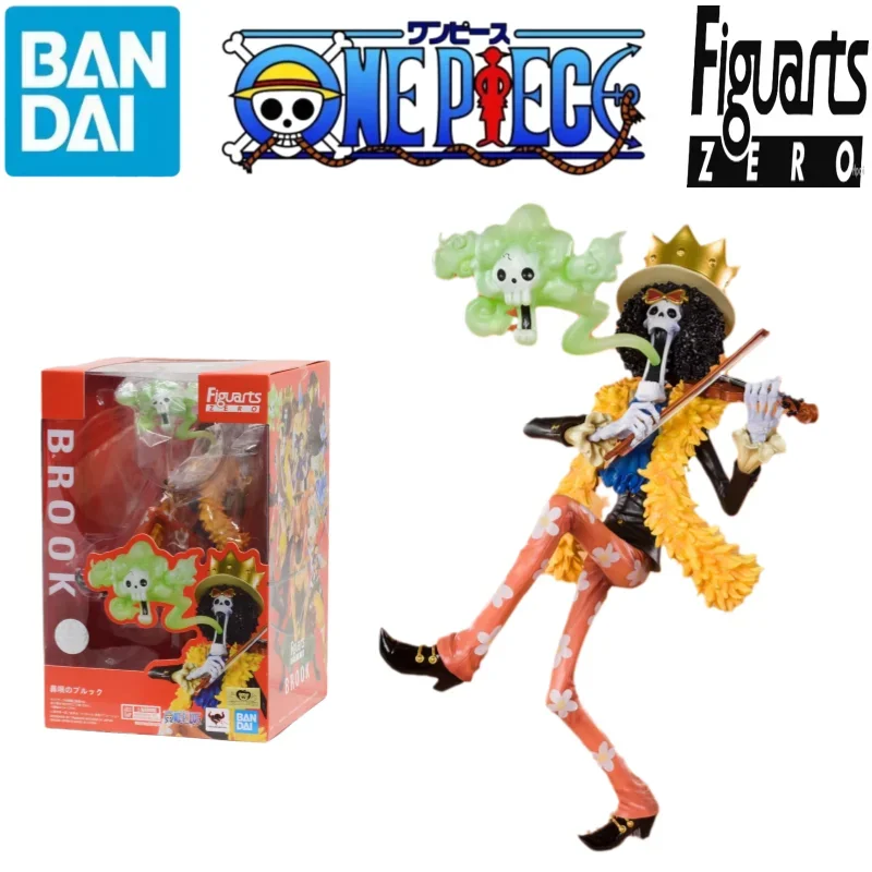 

Bandai Original Figuarts Zero One Piece Brook Skull 20th Anniversary Anime Figure Toys For Kids Gift Collectible Model Ornaments