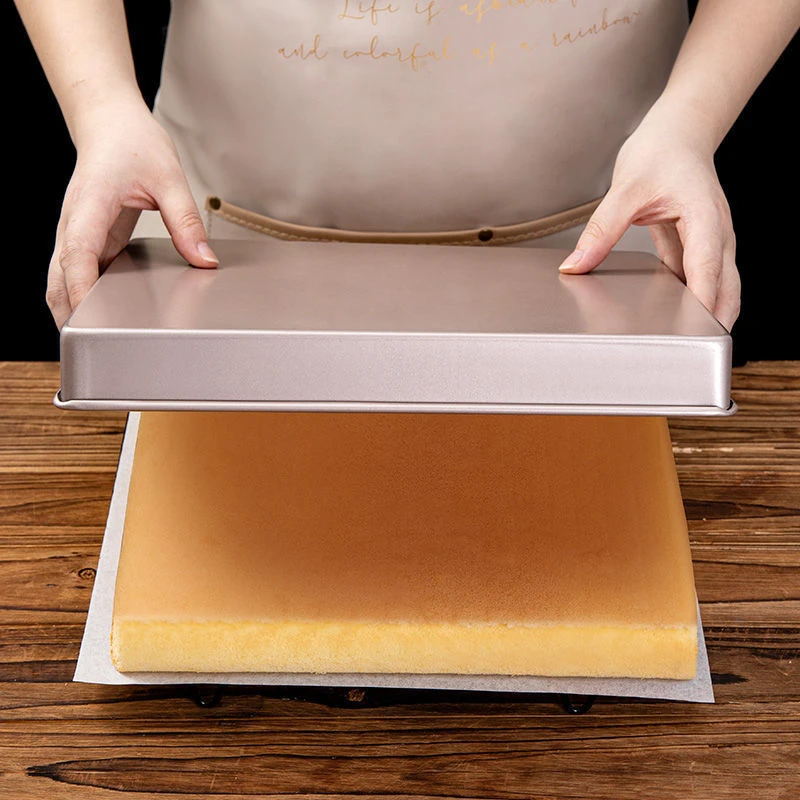 Baking Pan Bread Mold Bread Baking Pan 28cm Square Thicken Carbon Steel Bread Baking Pan Household Non-Stick Biscuits Pie Pizza Bread Tray Cake Mold Bakeware Tools