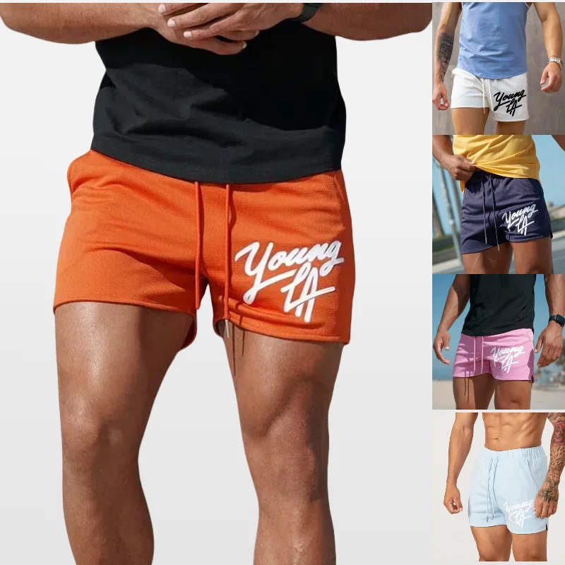

2024 new Quarter shorts for men's summer quick drying mesh casual sports pants running squat basketball fitness pants