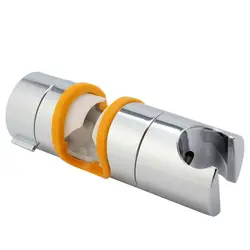 Universal Adjustable Chrome Shower Head Holder - Sleek ABS Rail Slider Clamp (Orange)