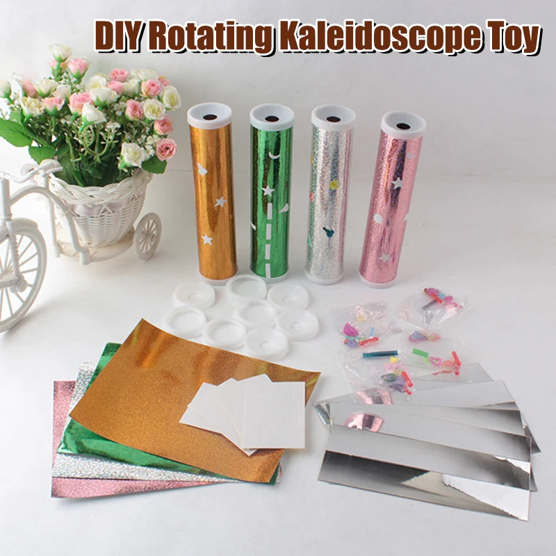 DIY Rotating Kaleidoscope Kits Scientific Experiment Teaching Tools Hands-Eyes Cooperation Educational Toys For Children Gifts