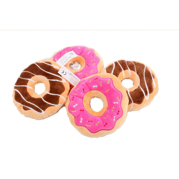 Dog Plush Toy Cross Border Exclusive Supply Of Spot Wholesale Pet Plush Toys Squeaking Sound Dog Toy Donuts Fleece Squeak Toys 3