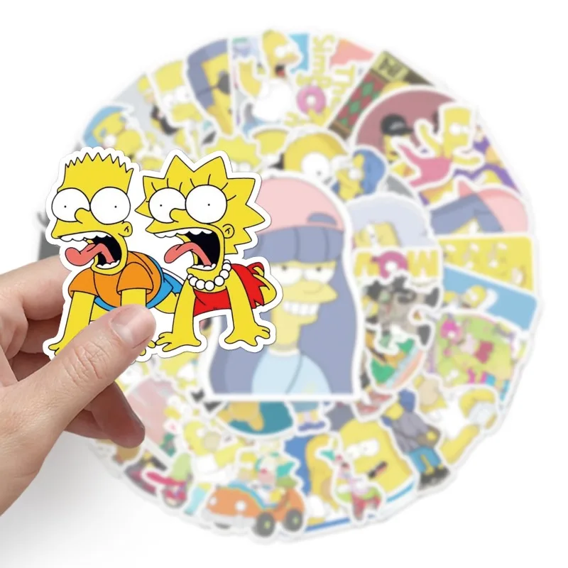 54pcs Unique Simpson Personality Cartoon Stickers - Waterproof Graffiti Decor for Luggage, Fridges, and More