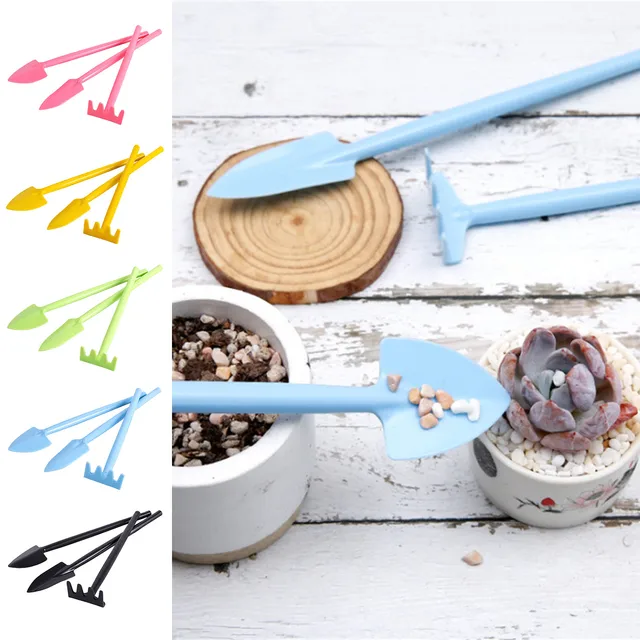 3Db Mini Műanyag Cserepes Zöld Növények Lapát Gereblye Kapa Zamatos Otthoni Vetőmag Szerszámok Menta Ön Öntözési Tálca Moha Henger