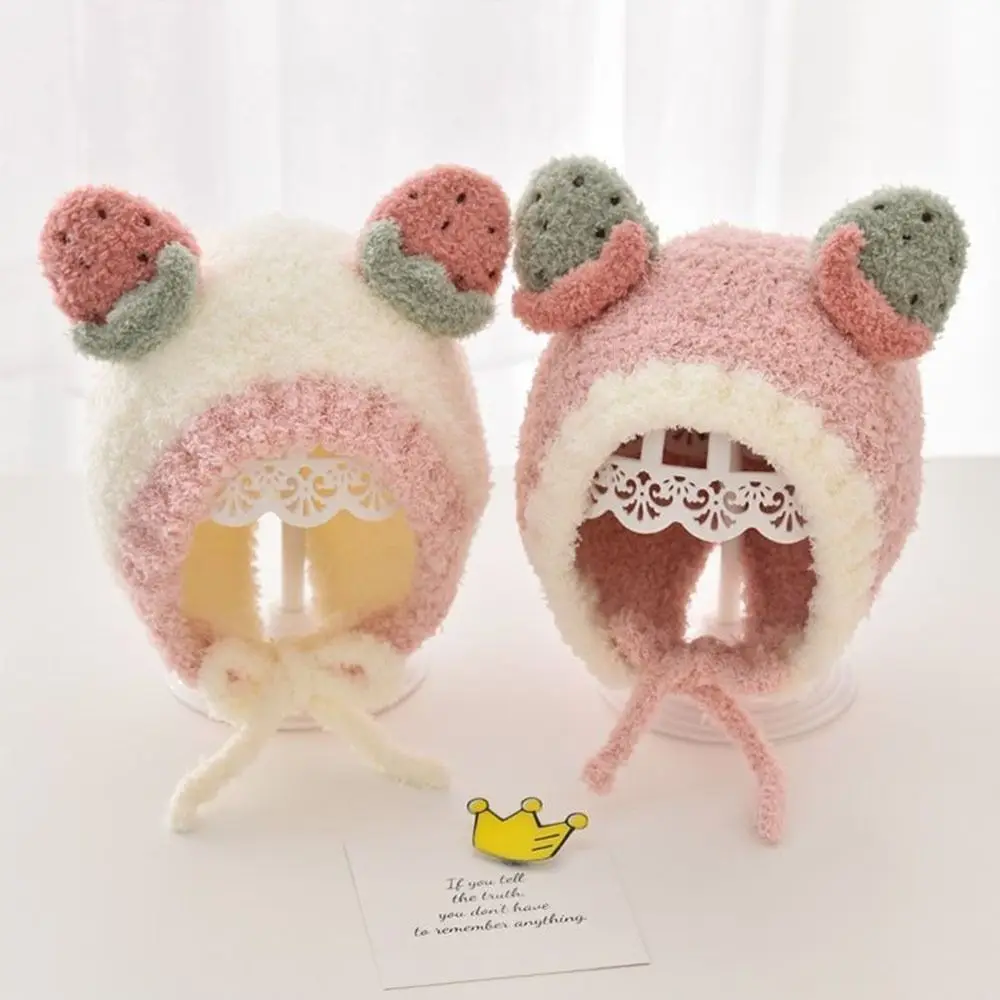 Cartoon Cold-proof Autumn Winter Hats Thickened Cute Fruit Warmer Warm Bonnet Warm Newborn Cap Baby Children Kids