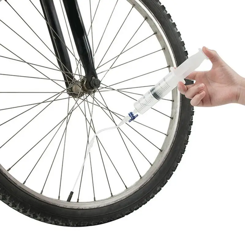 Bicycle Tubeless Tire Liquid Injection Tool 60ml Tire Tubeless Sealant Injector Syringe Rubber Hose Kit Cycling Bike Repair Tool
