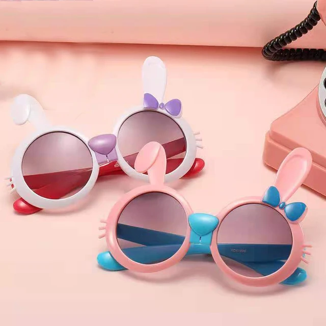 New Cute Rabbit Sunglasses Cartoon Boy Glass Fashion Style Sunglasses Girls Glasses UV400 Outdoor Glasses Ride-On Accessories 1