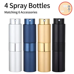 Luxury Refillable Perfume Atomizer Set with Accessories - Glass (Gold)