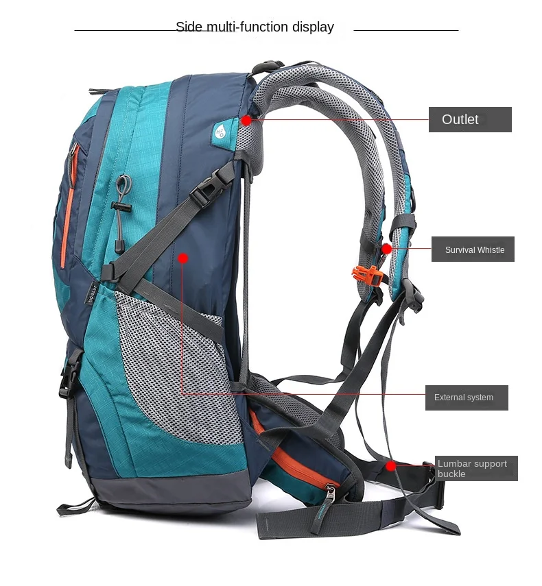 Breathable and Waterproof Outdoor Sports Backpack 50 liters Men and Women Shoulder Large Capacity Mountaineering Hiking Backpack 5
