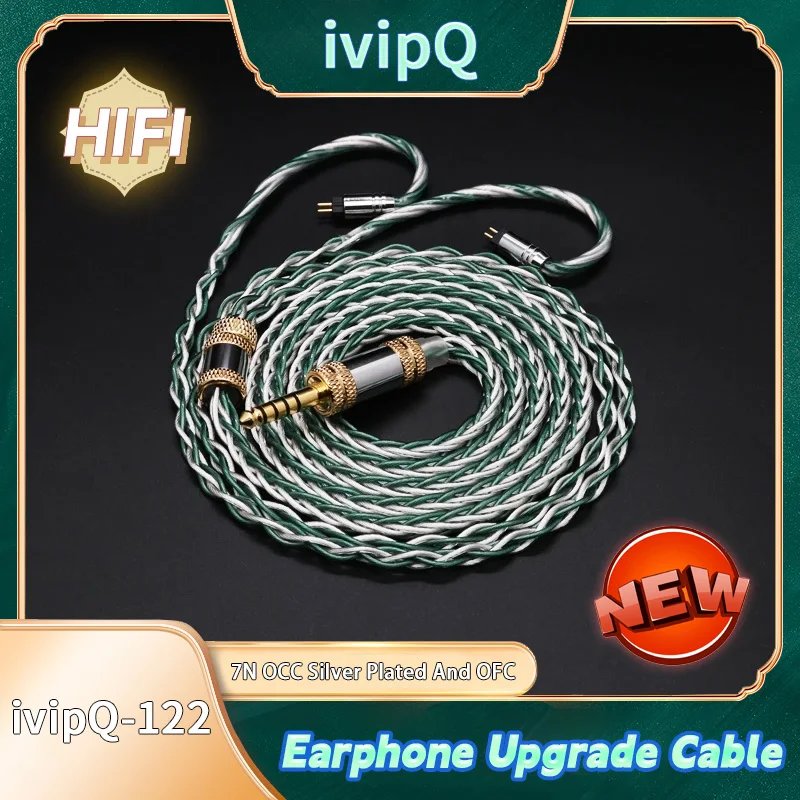 IvipQ HiFi 7N OCC посеребренный и OFC Mix наушники обновленный кабель с 3,5/2,5/4,4 мм MMCX/2PIN/N5005/IE900/QDC, для Fiio Fh7 AKG