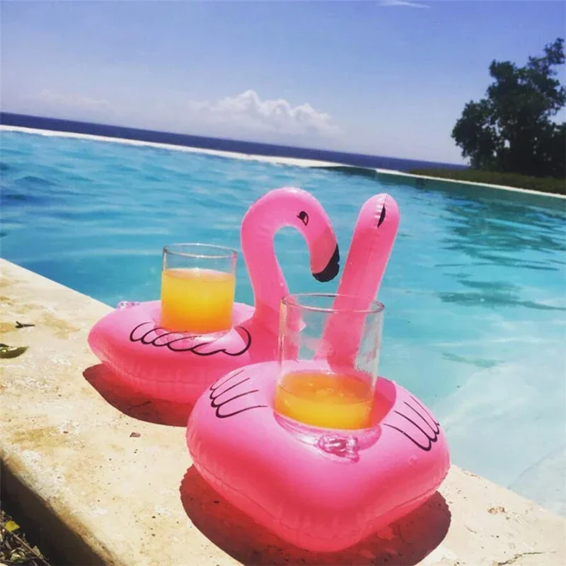 Air Mattresses Inflatable Flamingo Drinks Cup Holder Pool Floats Bar Coasters Floatation Devices Cute Toy Drink Holder inflatable pool float swimming pool floats