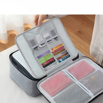 File Pack Multi functional certificates Pack Large Capacity Storage box Handheld Home Lock certificates Pack File Storage Bag