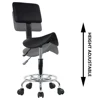 KKTONER Saddle Stool with Foot Rest PU Leather Swivel Adjustable Rolling Stools with Back Support Facial Salon Kitchen Chair 4