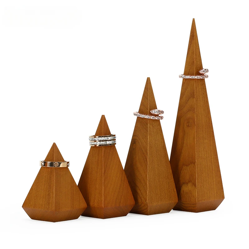 

Creative New Solid Wood Ring Display Storage Rack Photography Props Jewelry Jewelry Cone Ring Jewelry Rack
