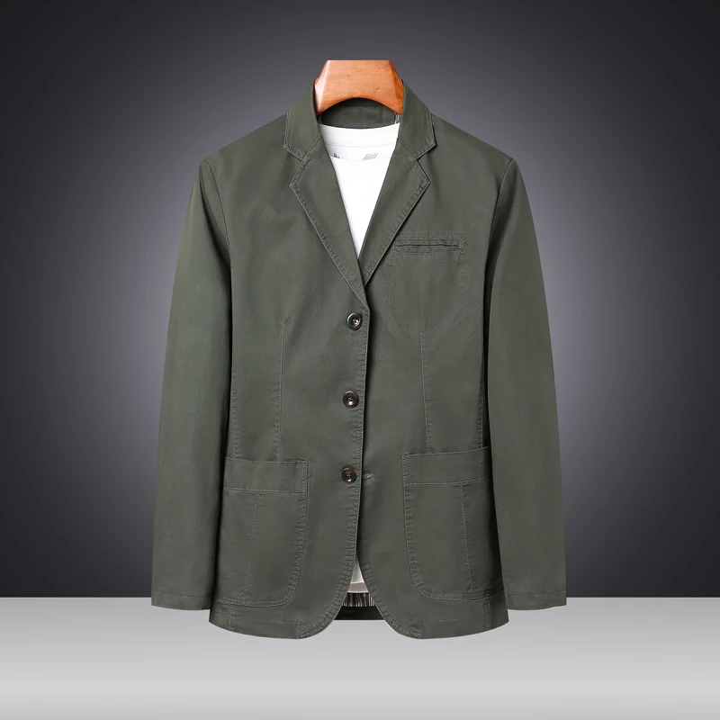 Nouvelle Veste Style 2026 Printemps-Automne – Costume Décontracté pour Homme en Pur Coton Coupe Ample