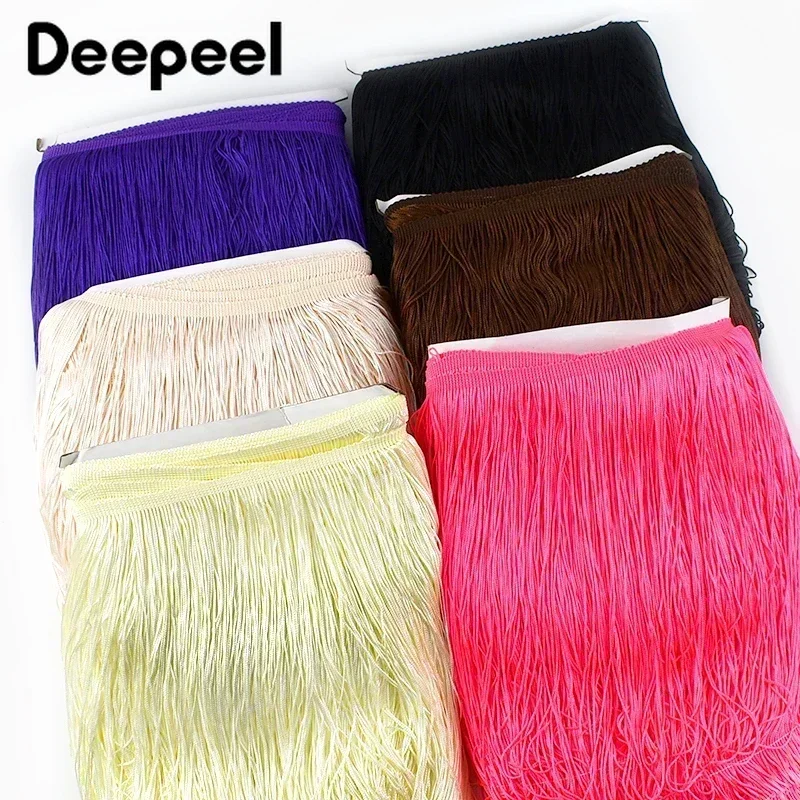 5/10Meters 30cm Colored Tassel Fringe Trim Woven Lace Ribbon For Sewing Clothes Stage Latin Dance Dress Fabric