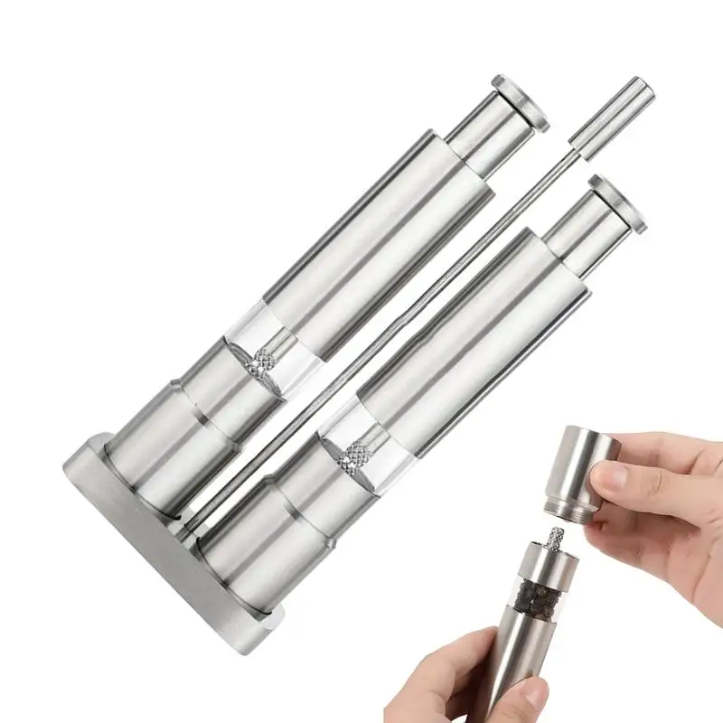 

Salt And Pepper Grinders Stainless Steel Salt And Pepper Mill Set With Mill Manual Design Mill Kitchen Accessories