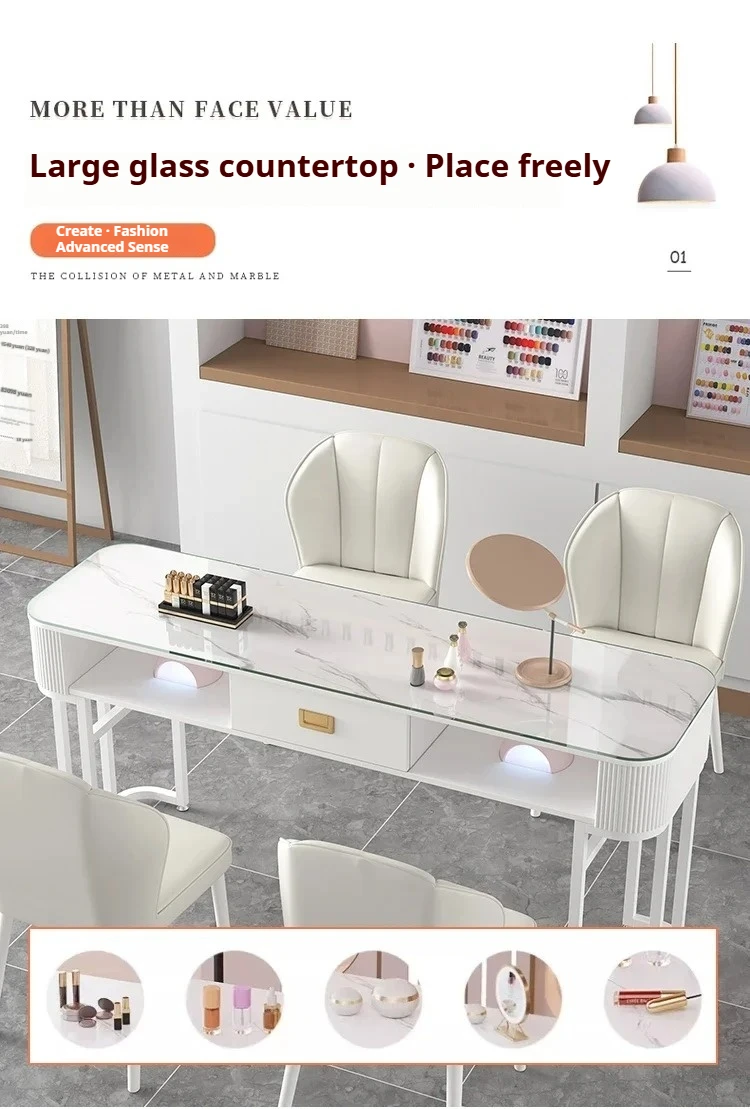 Description Picture 5 of itemCorner Tables Nail Salon Furniture Desk Pedicure Nails Professional Table Makeup Organizer Manicure mesas de manicura nail desk