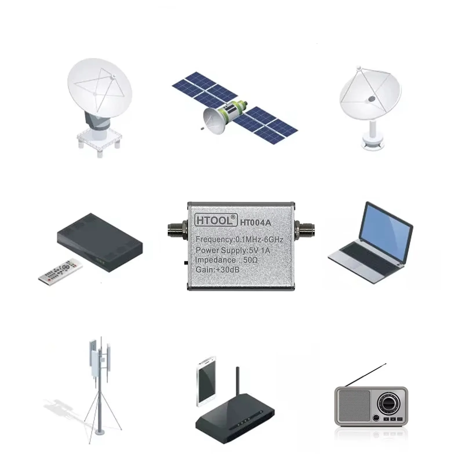 NanoVNA F V2 3G Vector Network Analyzer, 9K-3GHz EMC Simple Magnetic Field Probe, 100k-6GHz Full Band Low Noise Signal Amplifier