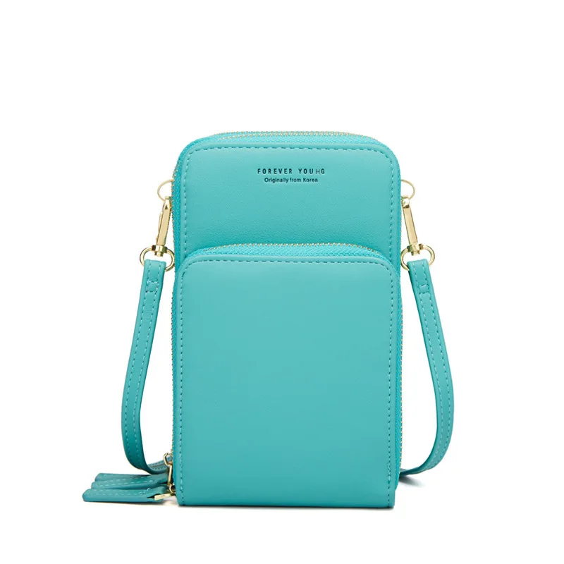 1PC Womens Printing 3 Layer Canvas Phone Bag Messenger Shoulder Bag Zipper Coin Card Key Purse for Women's Bank Card Holder Pack 