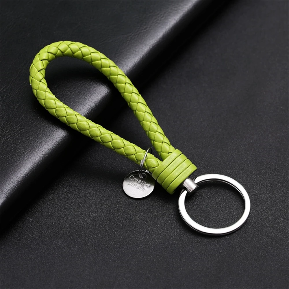 Braided PU Leather Wristlet Keychain Strap - Stylish Accessory
