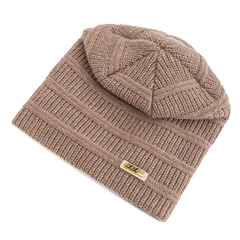 New Unisex Slouchy Winter Beanie Hats Plush Fleece Lined Warm Winter Cap Men Women Casual Decor Ski Sports Knitted Hats