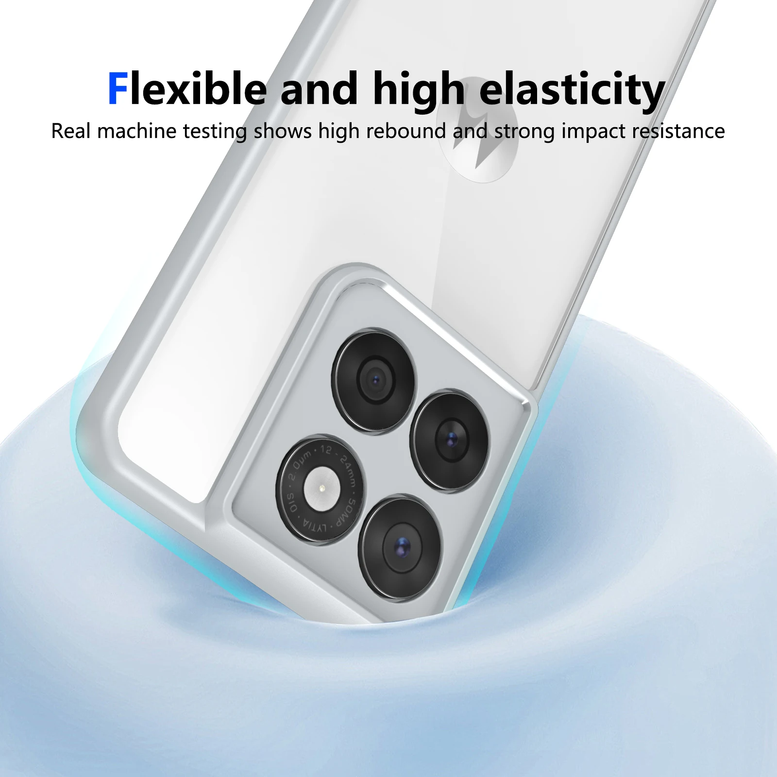 Clear Camera Lens Back Cover Phone Case - Fashion Edge Series