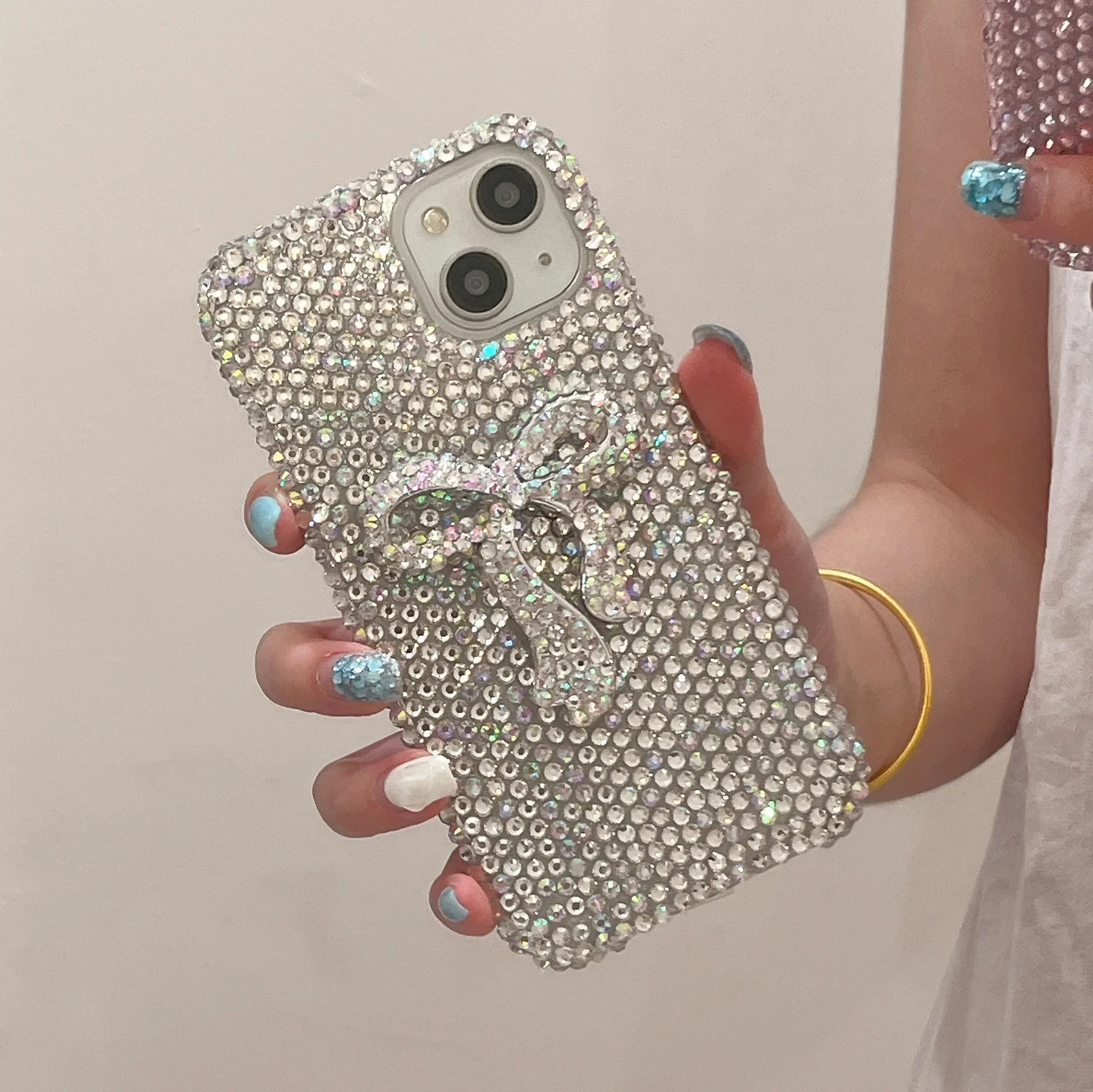 Full Diamond Bow Sparkling Protective Phone Case - Cute and Stylish Cover