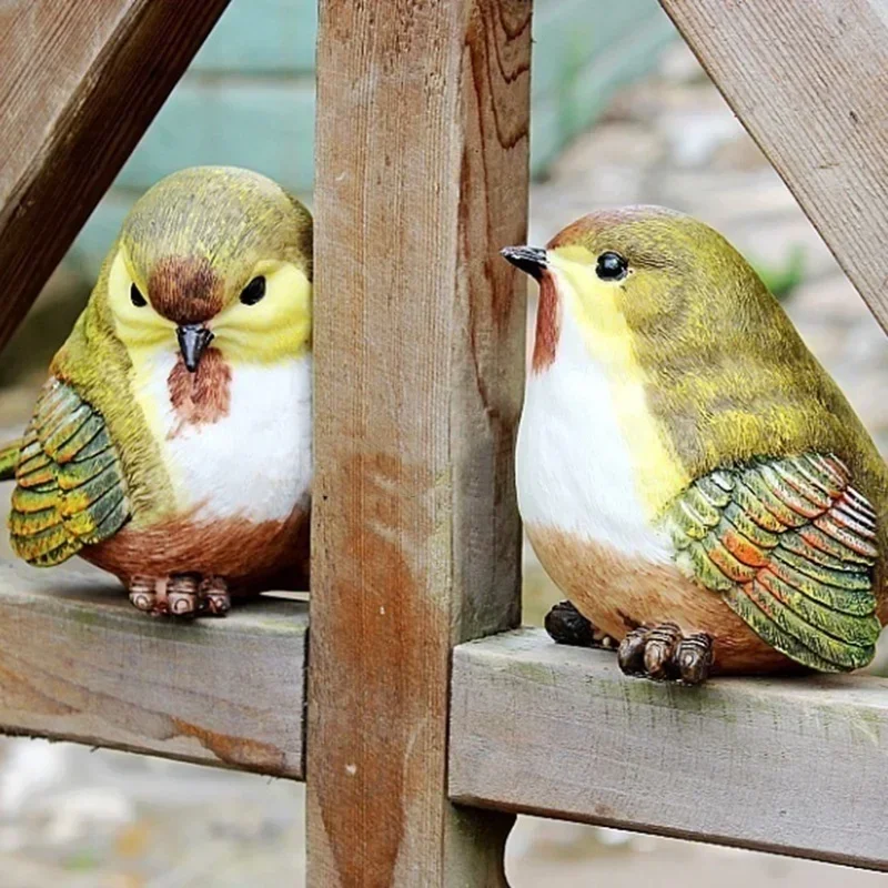 1pcs/4pcs Natural Simulation Resin Bird Garden Set Indoor Decoration Craft Small Ornaments Garden Living Room Decoration