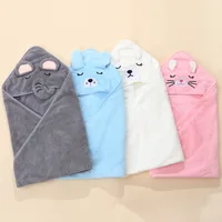Cartoon Baby Bath Towels Soft Newborn Hooded Towel Blanket Wrap for Boys Girls 3