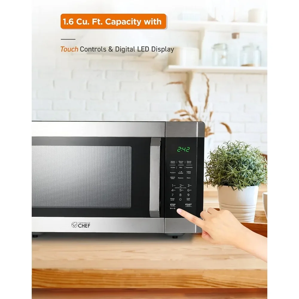 icrowave with 10 Power Levels, Small Microwave with Pull Handle Child Safety Lock, 1100 Watt Mic 6