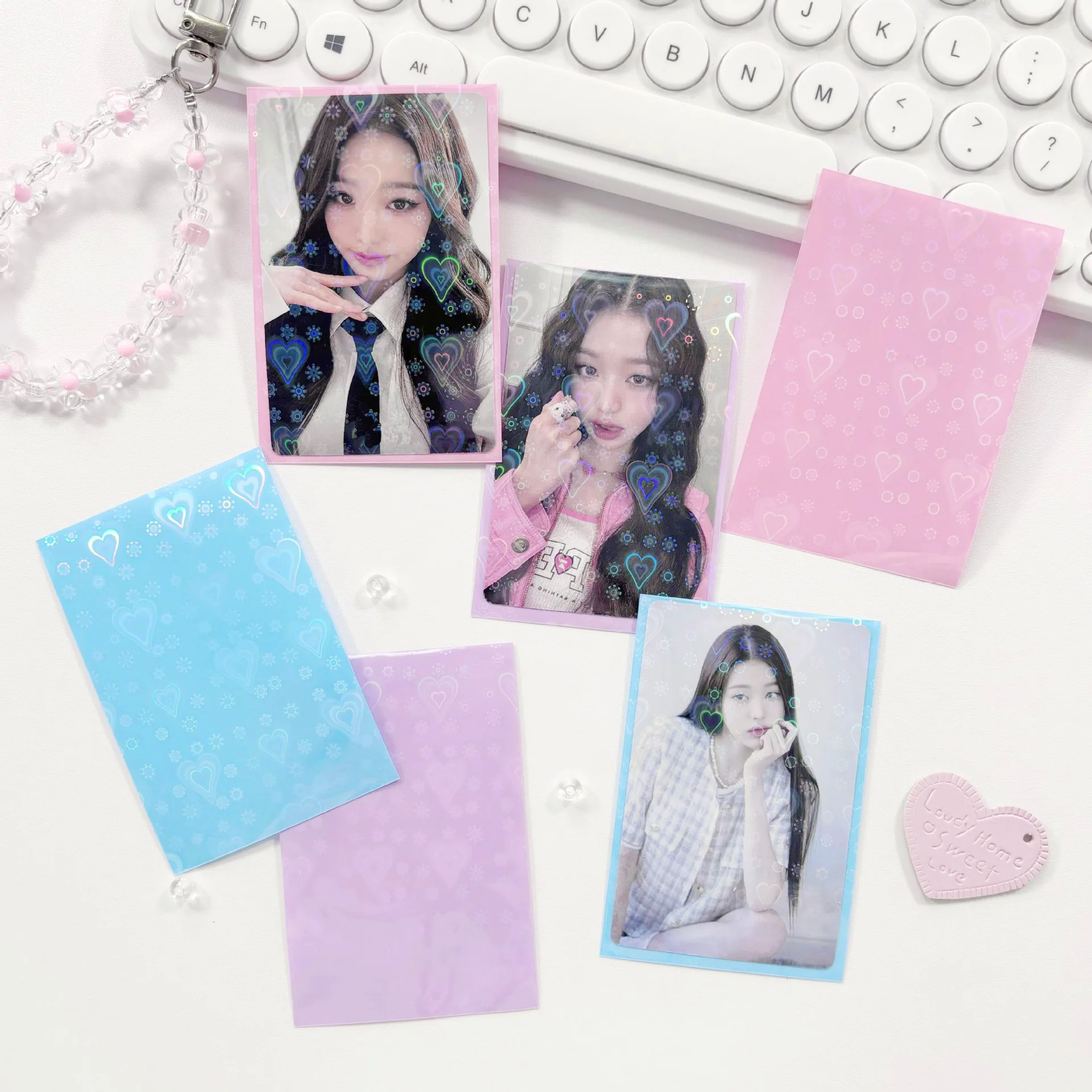 New Macaron Love Flash 20 Silk Two Layer 3-inch Album Small Protection Film PP Matte Card