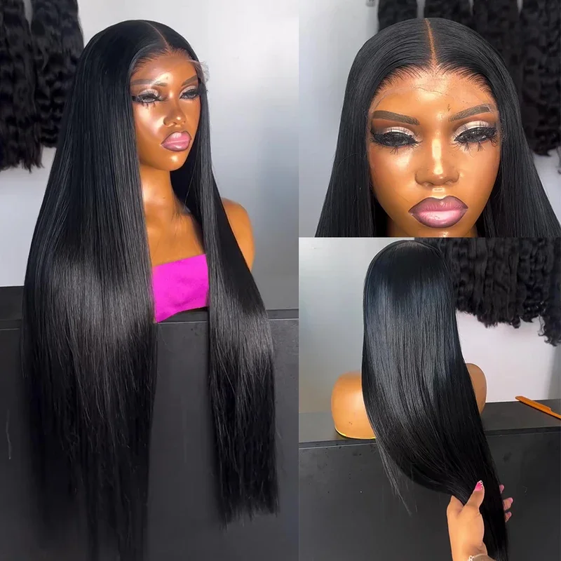 Bone Straight Human Hair Wigs For Women 13x6 HD Transparent 5x5 Glueless Wig Pre Plucked With Baby Hair Lace Frontal Wig