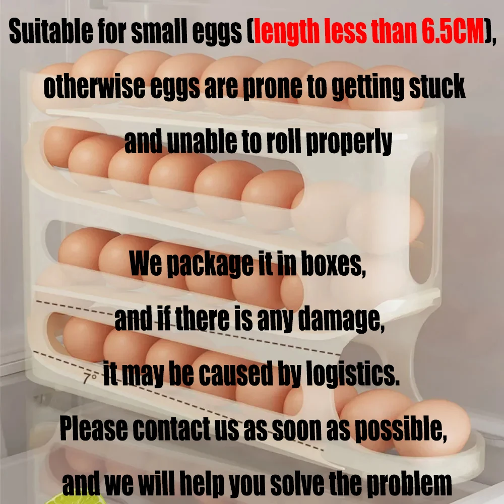 Egg Storage Box 4 Layers Automatic Rolling For Fridge