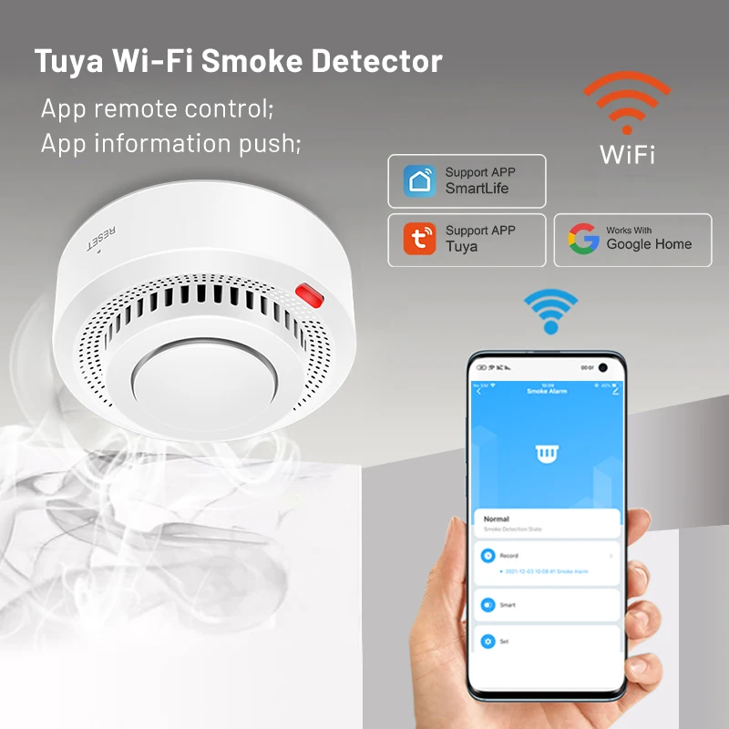 Tuya Smart WiFi Smoke Detector 2 Pack smoke alarm