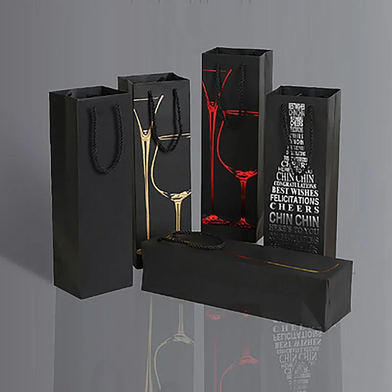 12Pcs Scatole Di Imballaggio Per Bottiglie Di Vino Singole Abbronzanti Regali Di Festa Di Compleanno Bevande Alla Birra Borsa Nera Per Bevande Champag