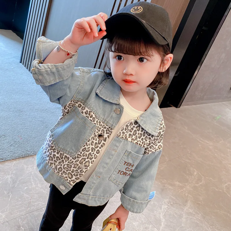 Chaqueta vaquera fina de leopardo para niña, abrigo de retazos para niña pequeña, Tops, ropa para 2022 _ AliExpress Mobile