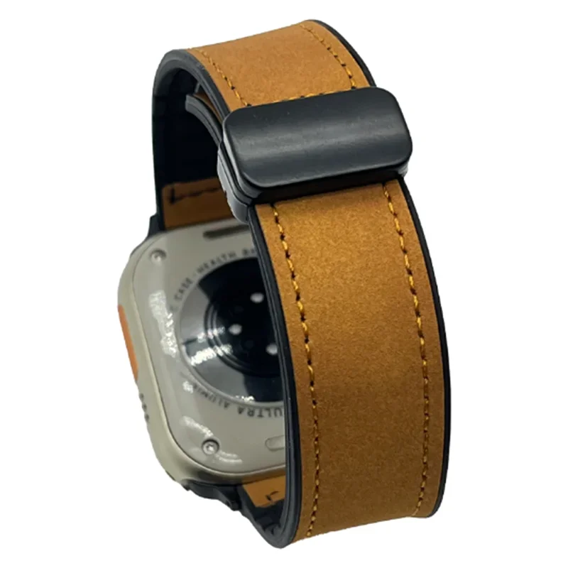 Leather Watch Bands For Apple Watch Starp 44mm 42 46 49 mm 45 41 38mm Bracelet iWatch Series 9 8 3 SE 6 7 10 Ultra Watch Strap