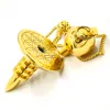 Flower of Life Gold plated Brass Pendulum for Dowsing Meatl Charms Chakra Amule Wicca Healing Spiritual Energy Balancing Pointed 1