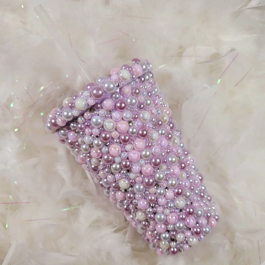 

16 унций Стразы и жемчужная Пастельная кружка блестящая зеркальная кофейная чашка с соломинкой и крышками кружка для холодной воды подарок для девушки