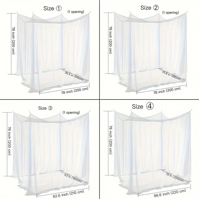 Grand moustiquaire blanche pour Camping, voyage, intérieur et extérieur, chambre à coucher, tente Portable anti-insectes, 1 pièce 4