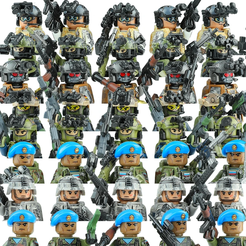 

City Police Special Forces Commando Figures Building Blocks Special Air Service Soldier SWAT Military Weapon Bricks Children Toy