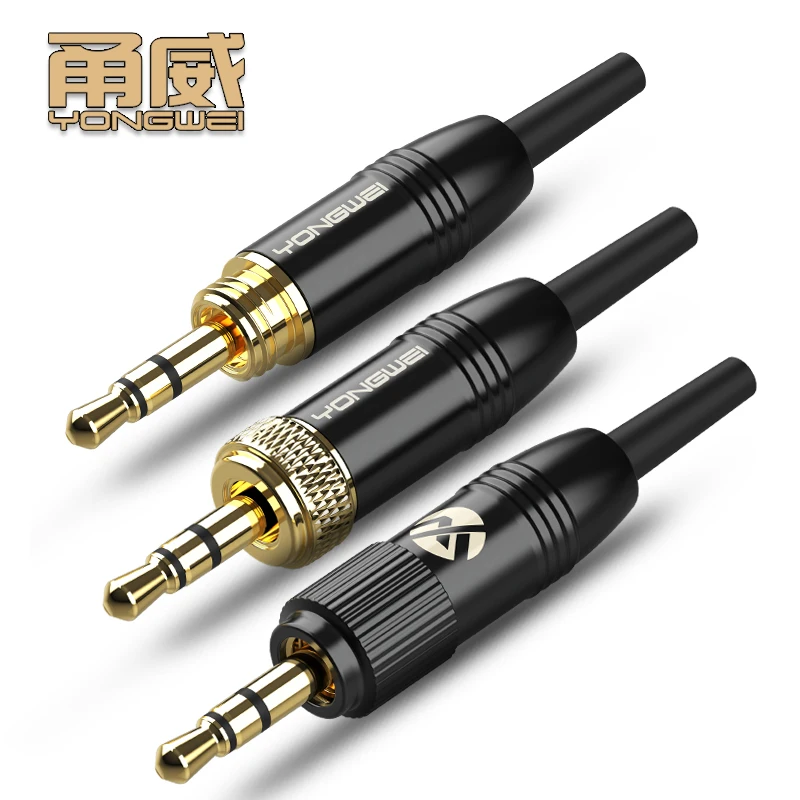 YONGWEI 금도금 3.5mm 스테레오 오디오 잭 플러그(나사 잠금 장치 포함) DIY 오디오 비디오 케이블 조립용 호환 가능