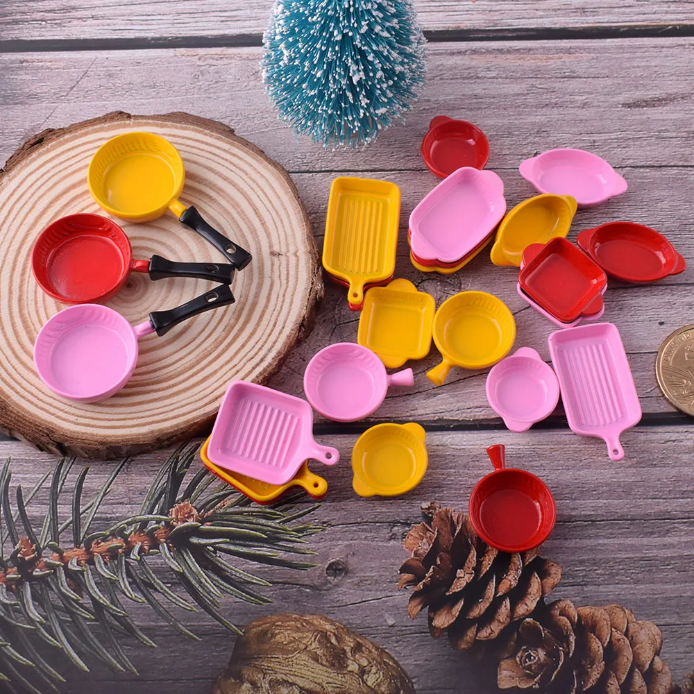 Mini Kitchen Pan Bowl Doll Stoviglie Utensili Da Cucina Portaposate Pan Decorativo Mobili Per Bambole Dollhouse Artigiano 1 Set