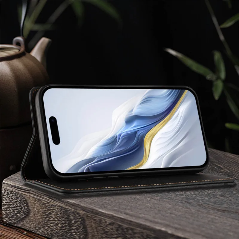 Leather Retro Anti-Theft Magnetic Wallet Flip Phone Case