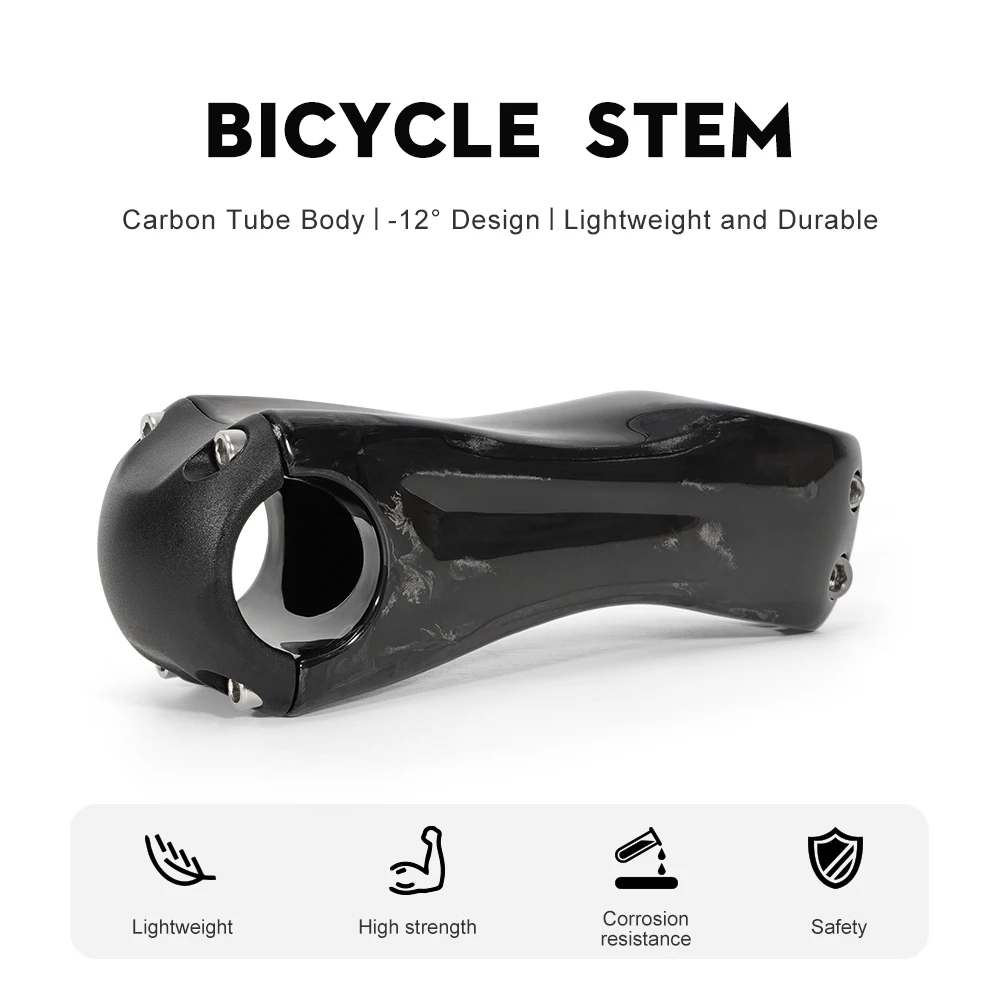 Carbon Stem 12Degree Mountain Bike Stem 31.8mm Bicycle Handlebar Stems 70/80/90/100/110/120/130mm Black Gloss Bicycle Part